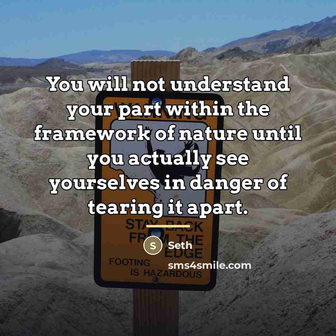 “You will not understand your part within the framework of…” quote by Seth