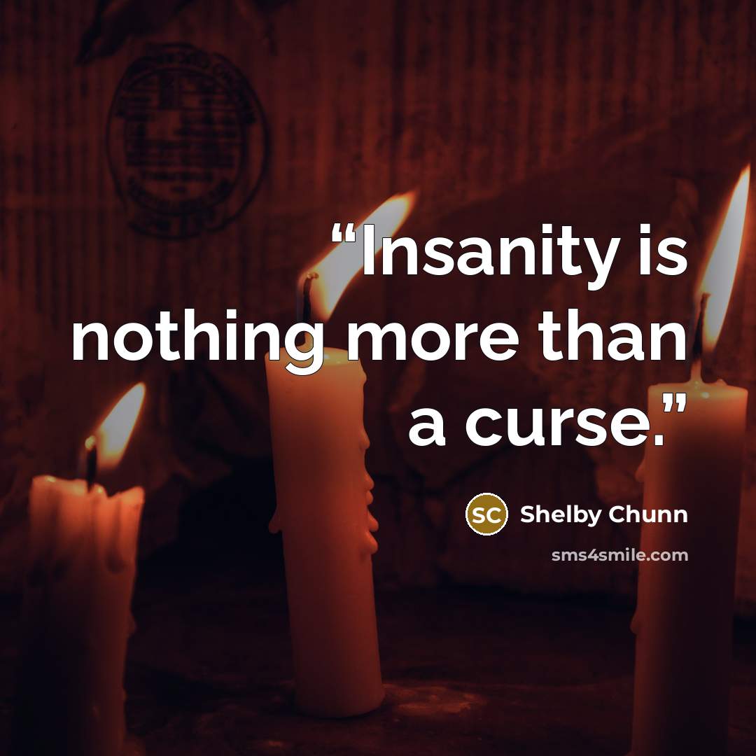 “Insanity is nothing more than a curse.” quote by Shelby Chunn