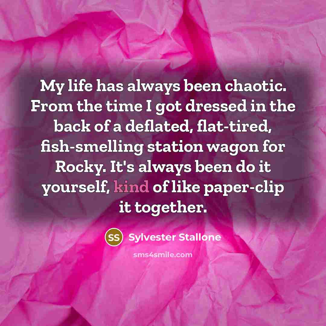 “My life has always been chaotic. From the time I…” quote by Sylvester Stallone