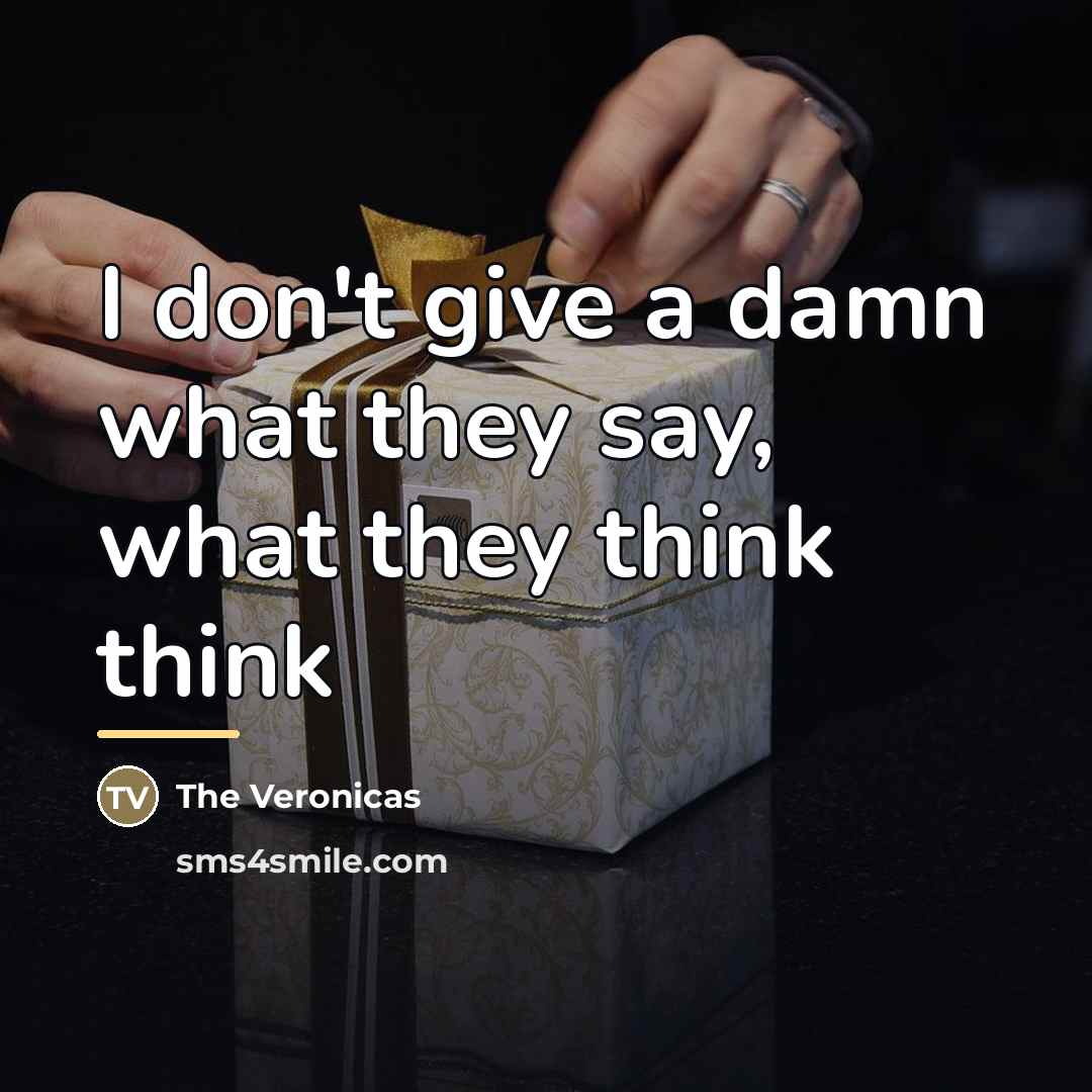 “I don't give a damn what they say, what they…” quote by The Veronicas