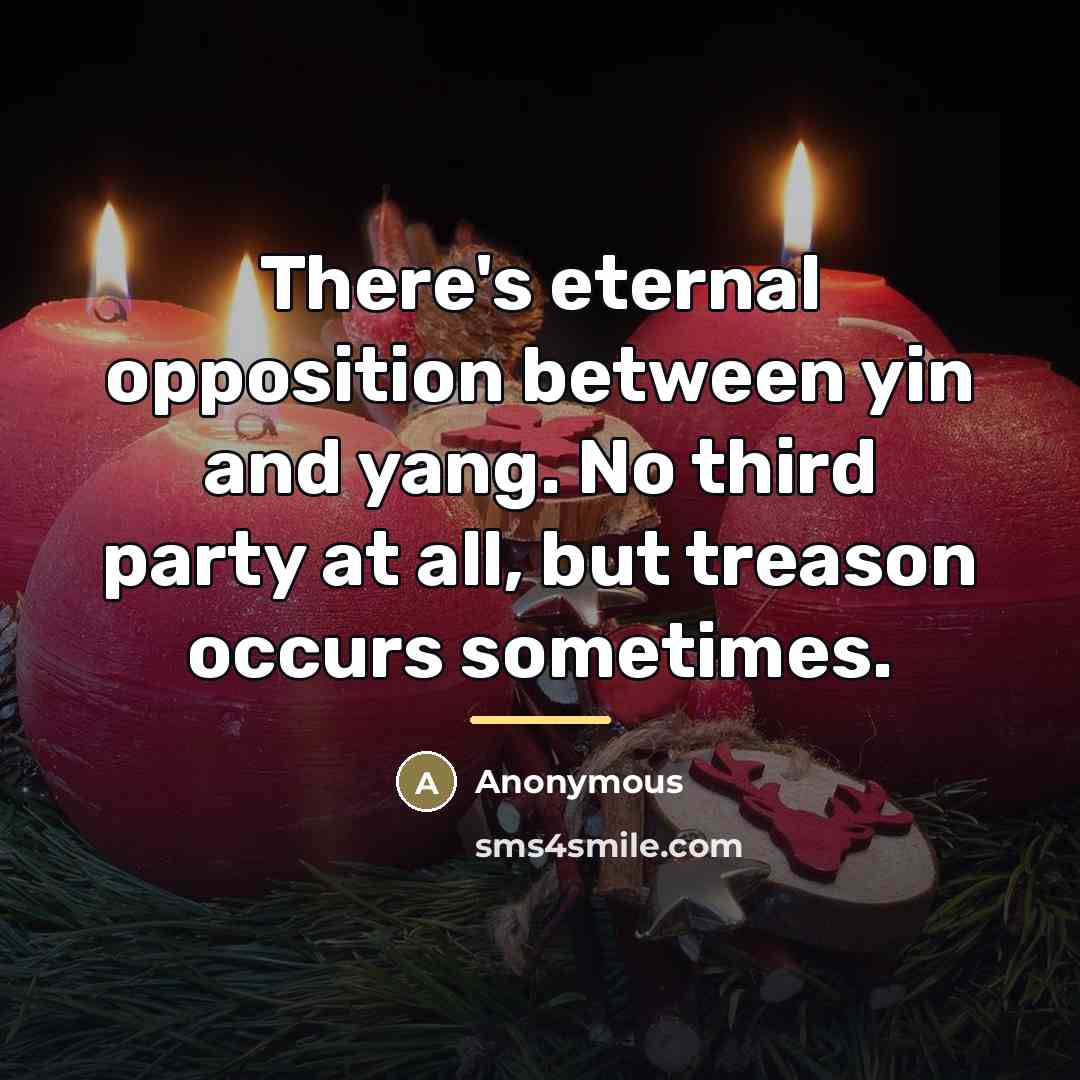 “There's eternal opposition between yin and yang. No third party…” quote by Anonymous