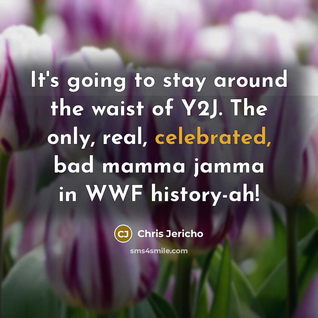 “It's going to stay around the waist of Y2J. The only, real, celebrated, bad mamma jamma in WWF history-ah!” quote by Chris Jericho