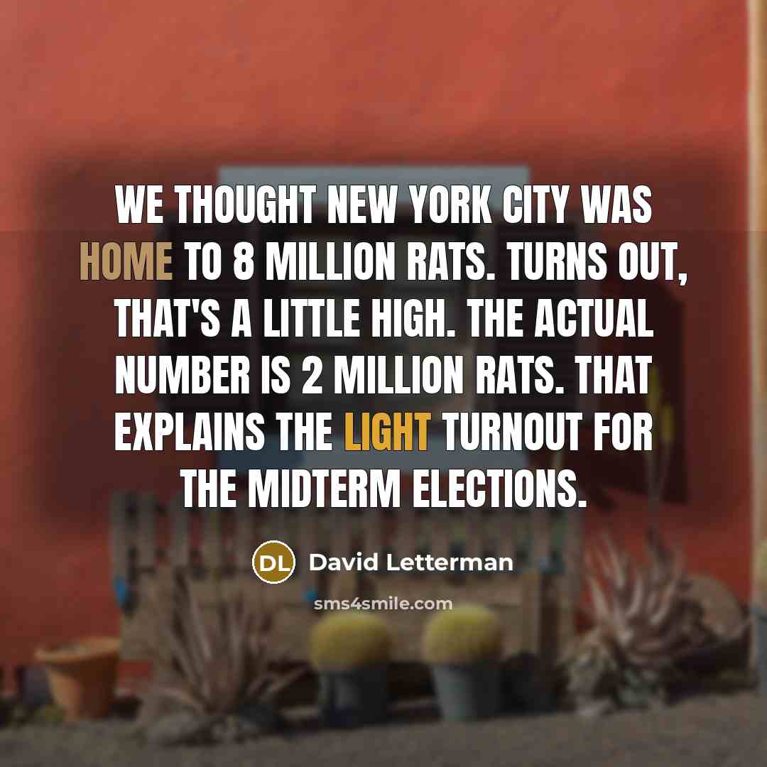 “We thought New York City was home to 8 million…” quote by David Letterman