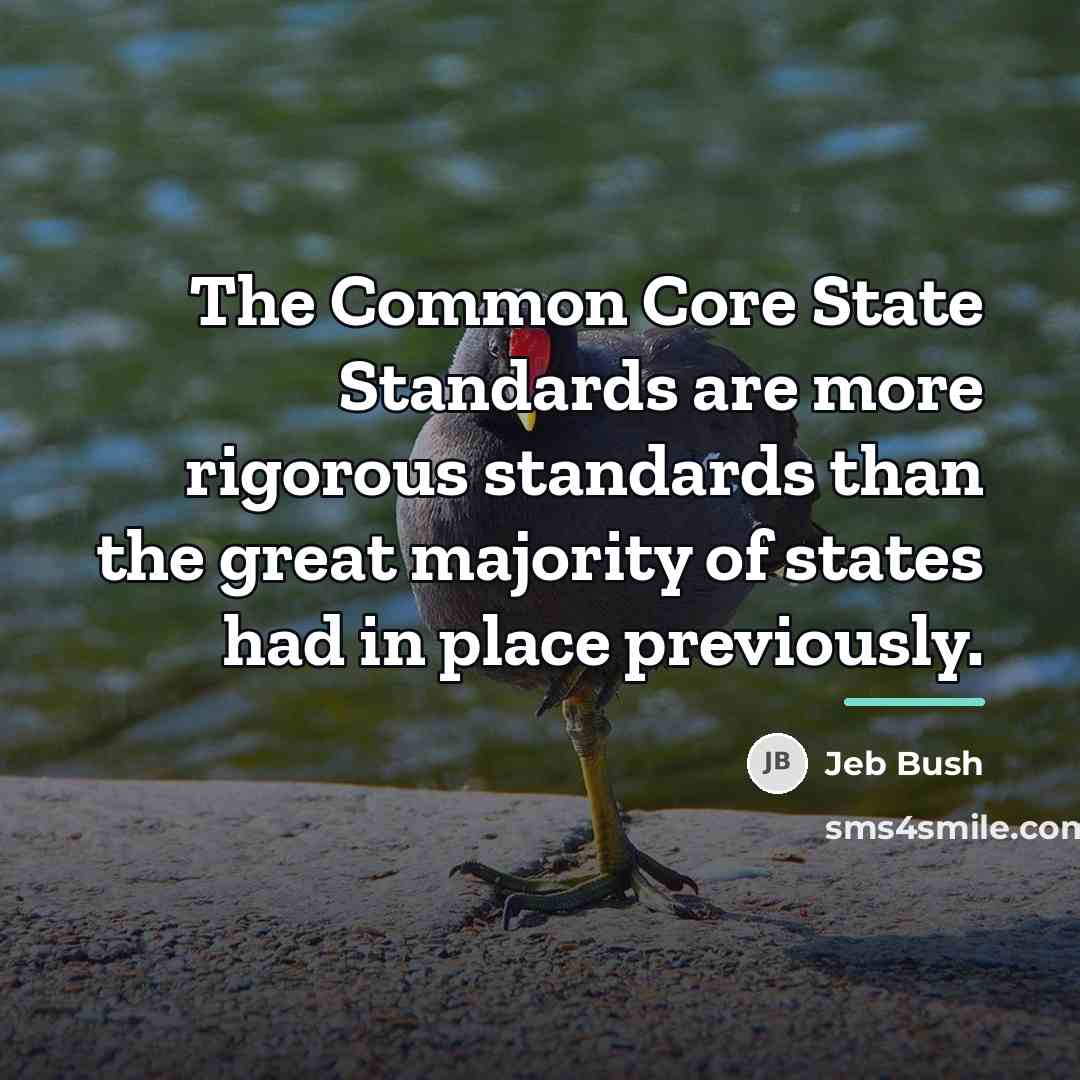 “The Common Core State Standards are more rigorous standards than…” quote by Jeb Bush