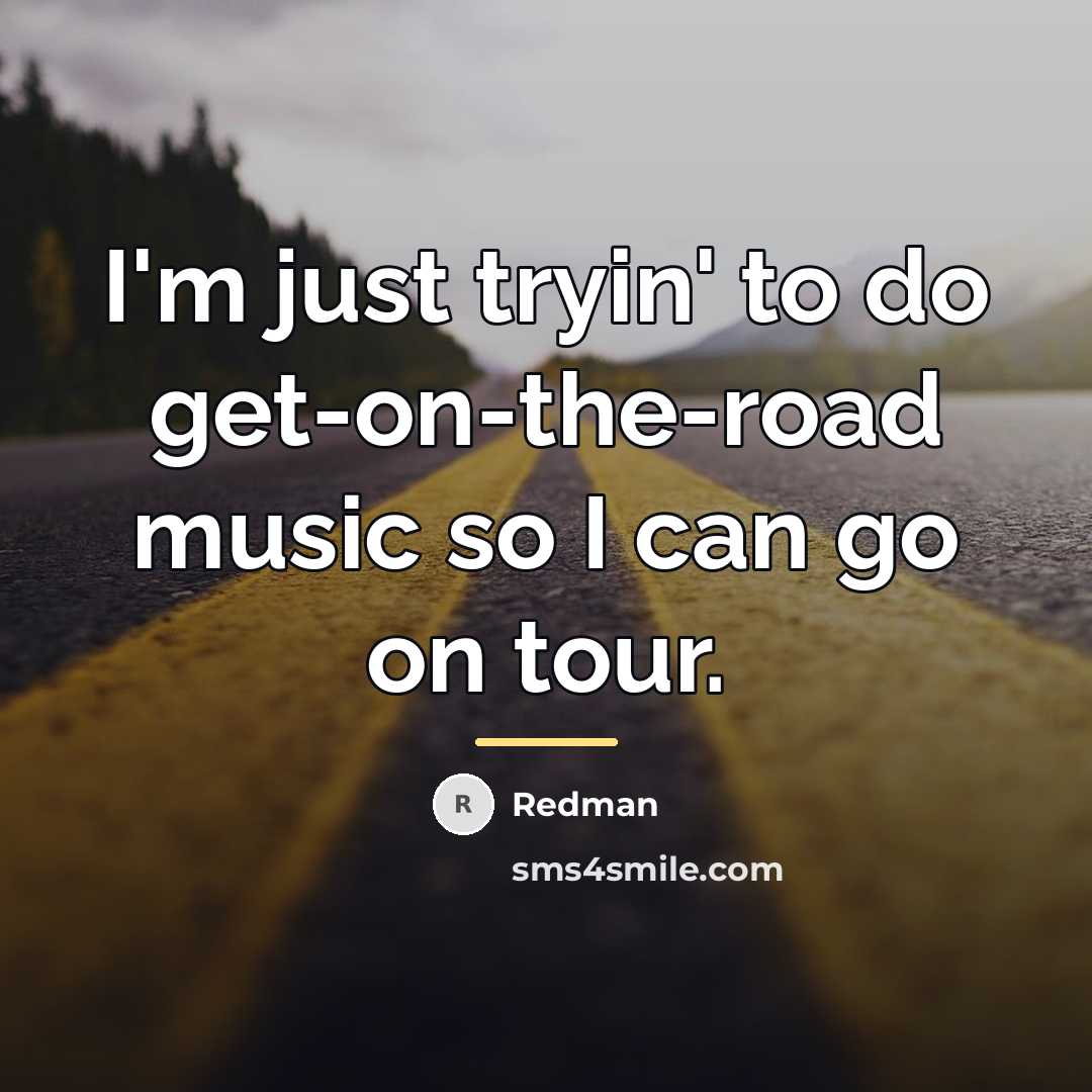 “I'm just tryin' to do get-on-the-road music so I can…” quote by Redman