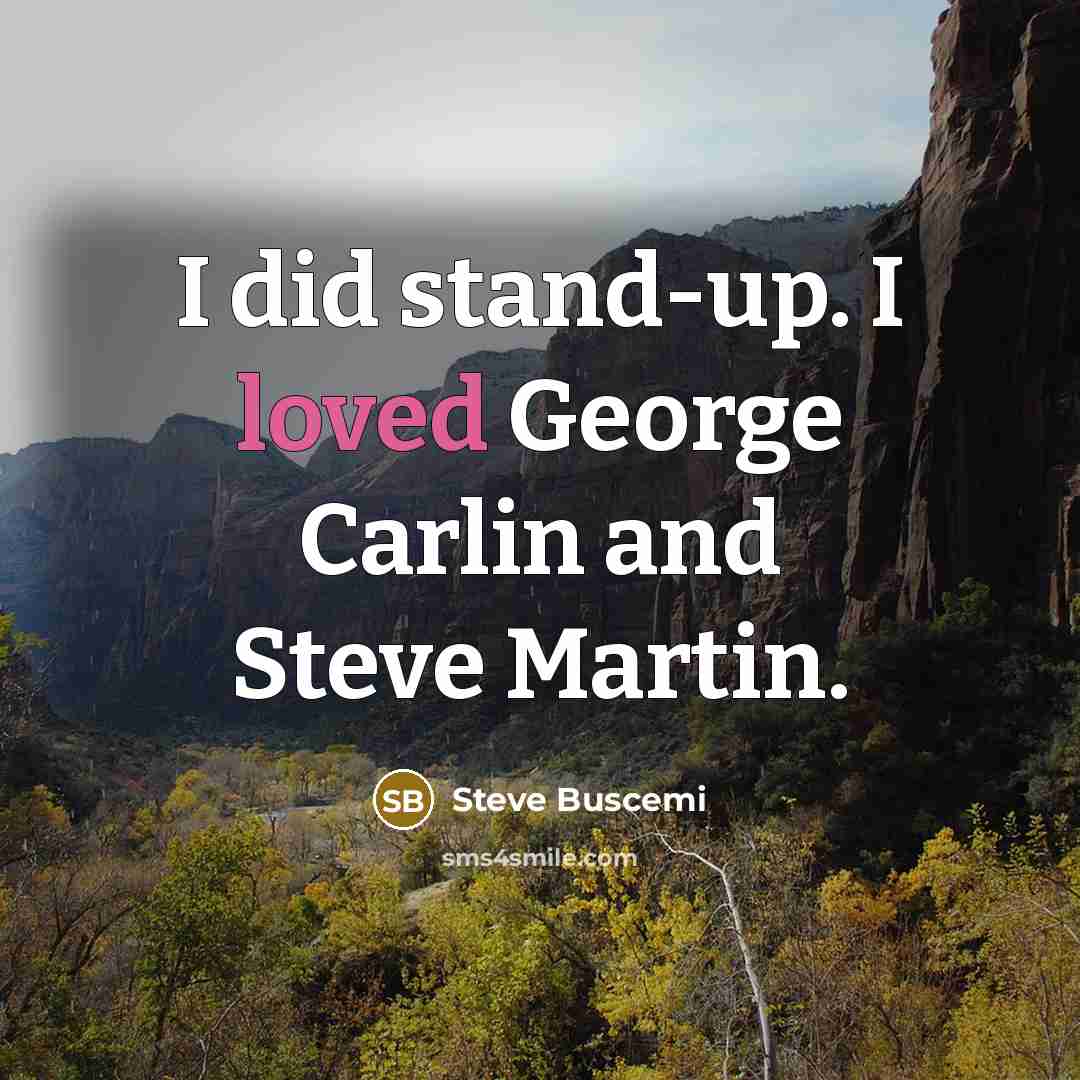 “I did stand-up. I loved George Carlin and Steve Martin.” quote by Steve Buscemi