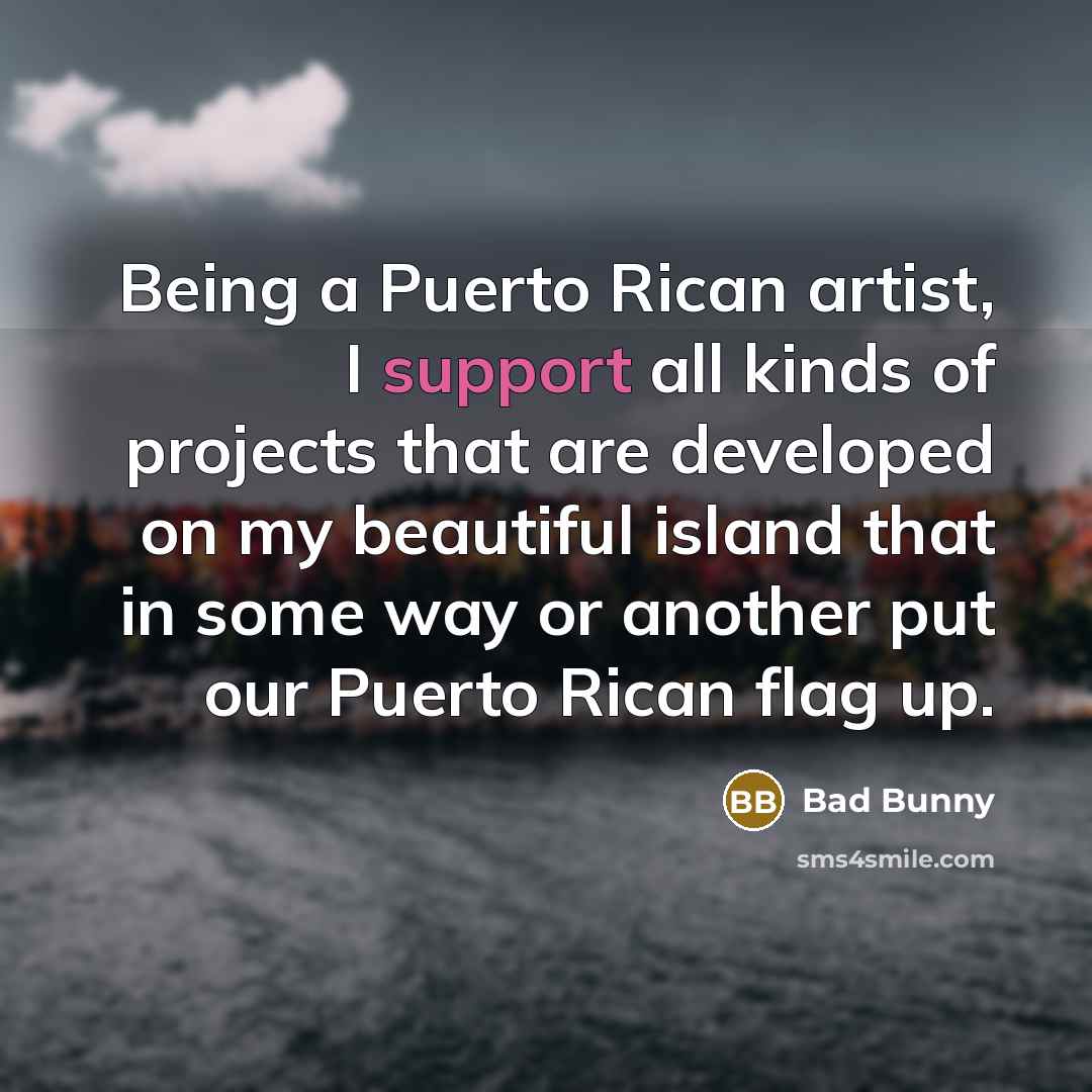 “Being a Puerto Rican artist, I support all kinds of…” quote by Bad Bunny