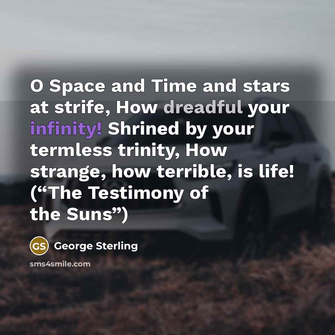 “O Space and Time and stars at strife, How dreadful…” quote by George Sterling