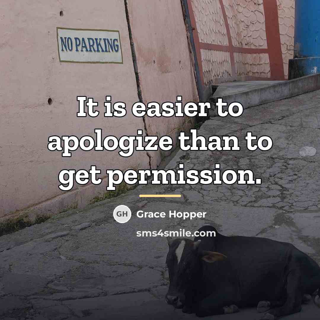 “It is easier to apologize than to get permission.…” quote by Grace Hopper