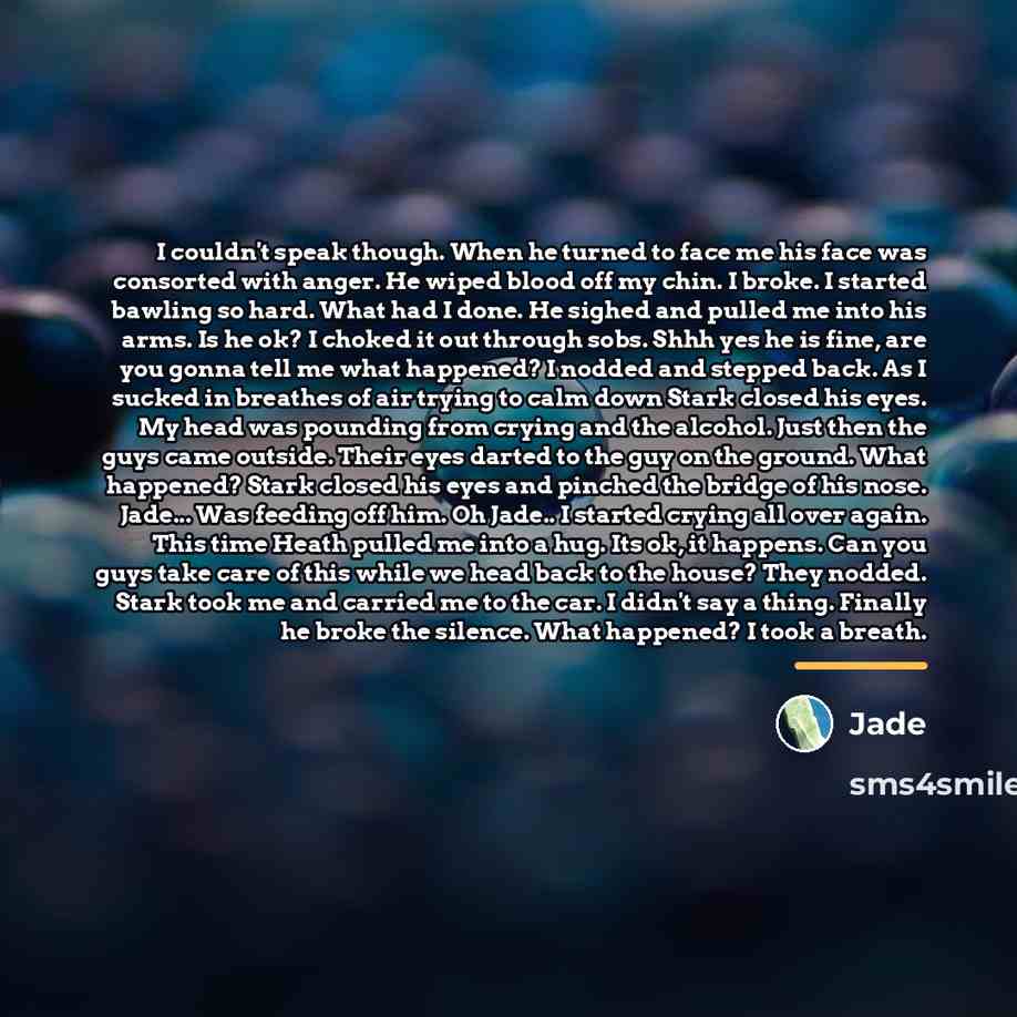 “I couldn't speak though. When he turned to face me…” quote by Jade