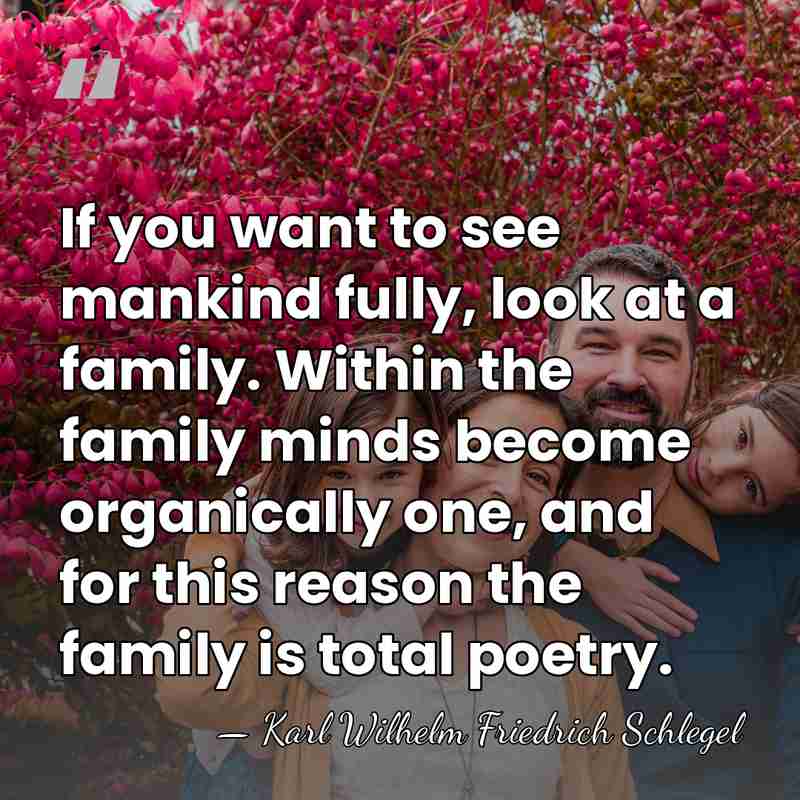 If you want to see mankind fully, look at a family. Within&hellip; - Karl Wilhelm Friedrich Schlegel