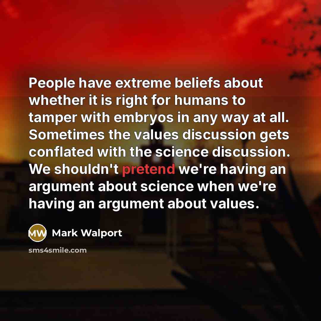 “People have extreme beliefs about whether it is right for…” quote by Mark Walport