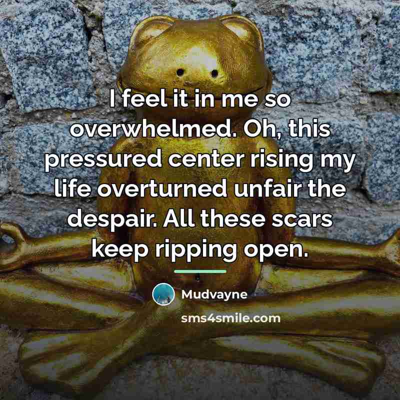 “I feel it in me so overwhelmed. Oh, this pressured…” quote by Mudvayne
