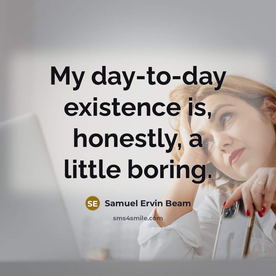 “My day-to-day existence is, honestly, a little boring.…” quote by Samuel Ervin Beam