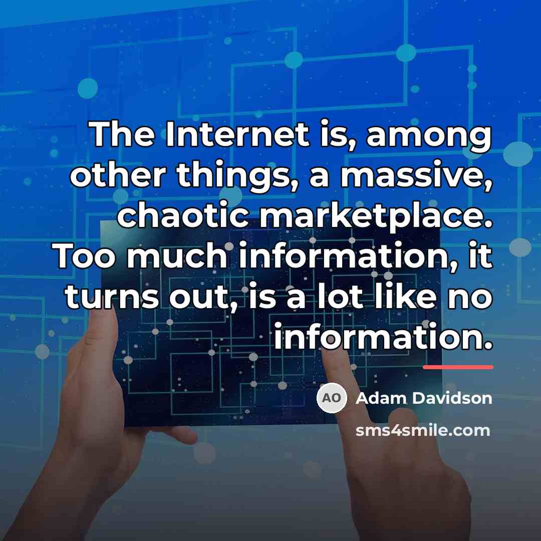 “The Internet is, among other things, a massive, chaotic marketplace.…” quote by Adam Davidson