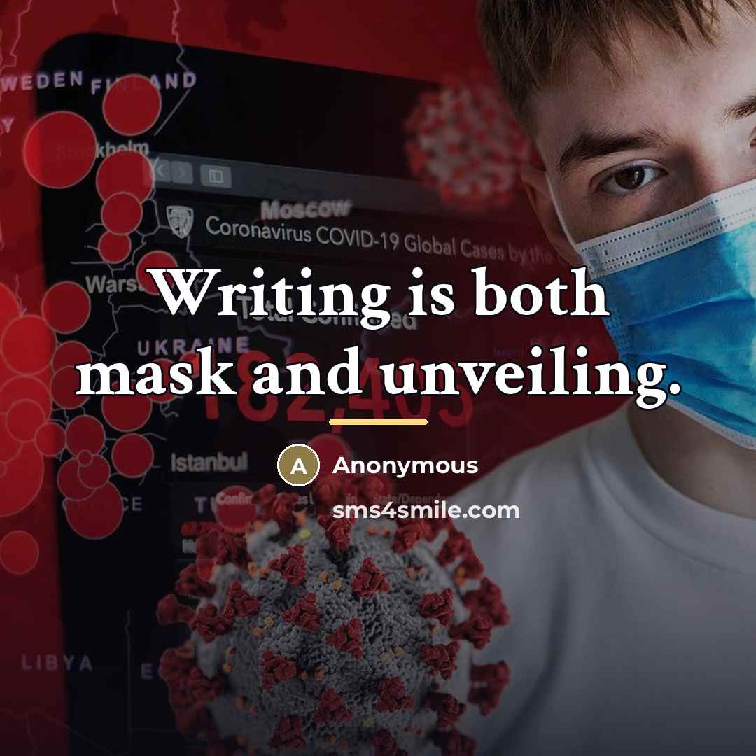 “Writing is both mask and unveiling.…” quote by Anonymous