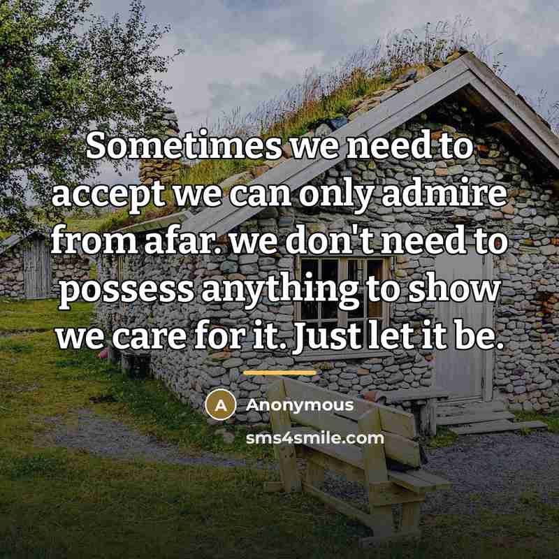 “Sometimes we need to accept we can only admire from…” quote by Anonymous