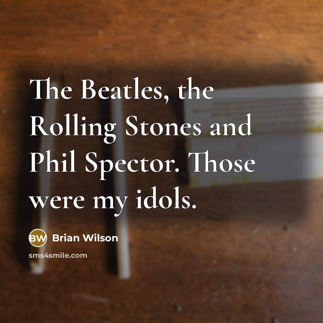 “The Beatles, the Rolling Stones and Phil Spector. Those were my idols.” quote by Brian Wilson