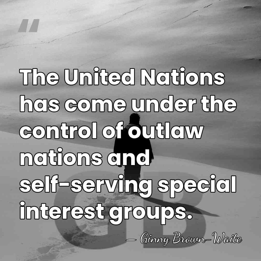 The United Nations has come under the control of outlaw nations and&hellip; - Ginny Brown-Waite