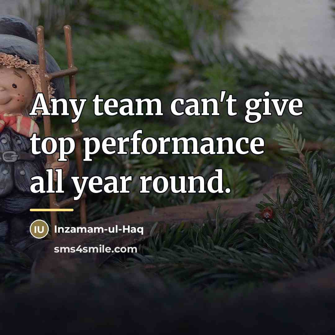 “Any team can't give top performance all year round.…” quote by Inzamam-ul-Haq