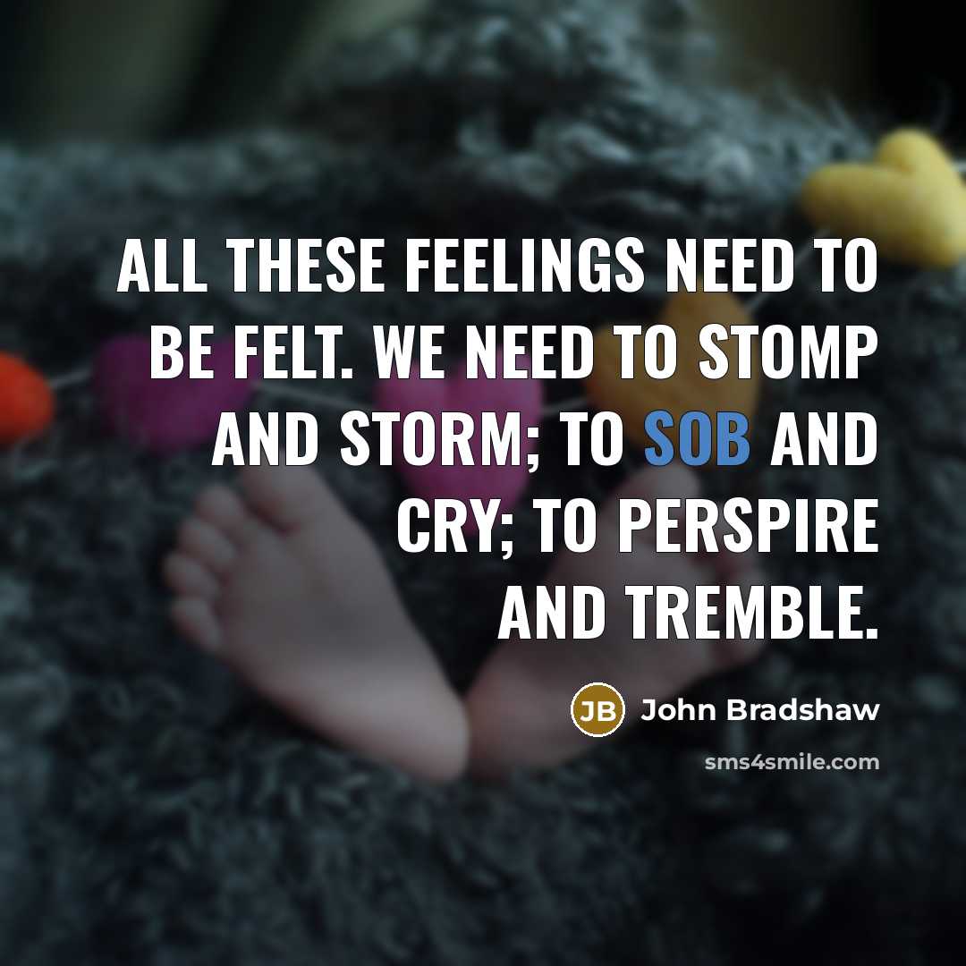 “All these feelings need to be felt. We need to…” quote by John Bradshaw