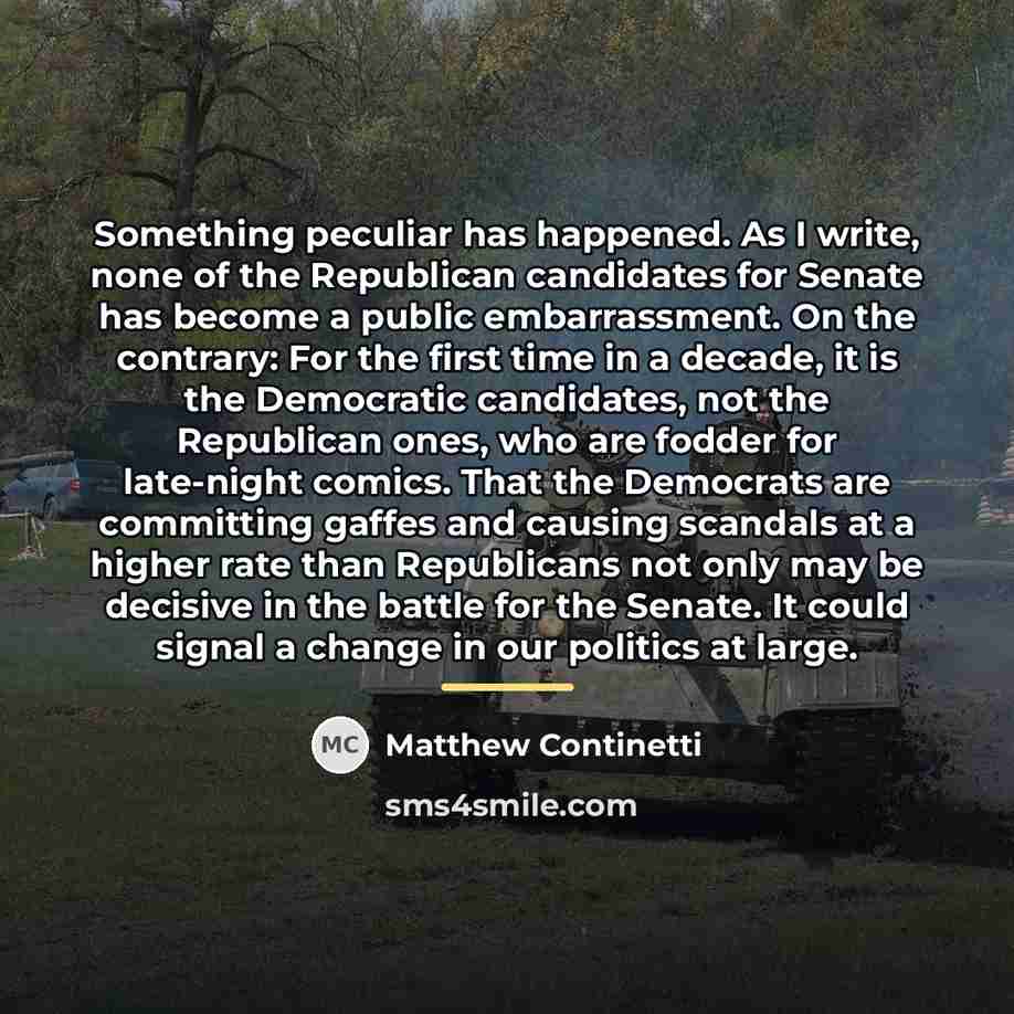 “Something peculiar has happened. As I write, none of the…” quote by Matthew Continetti