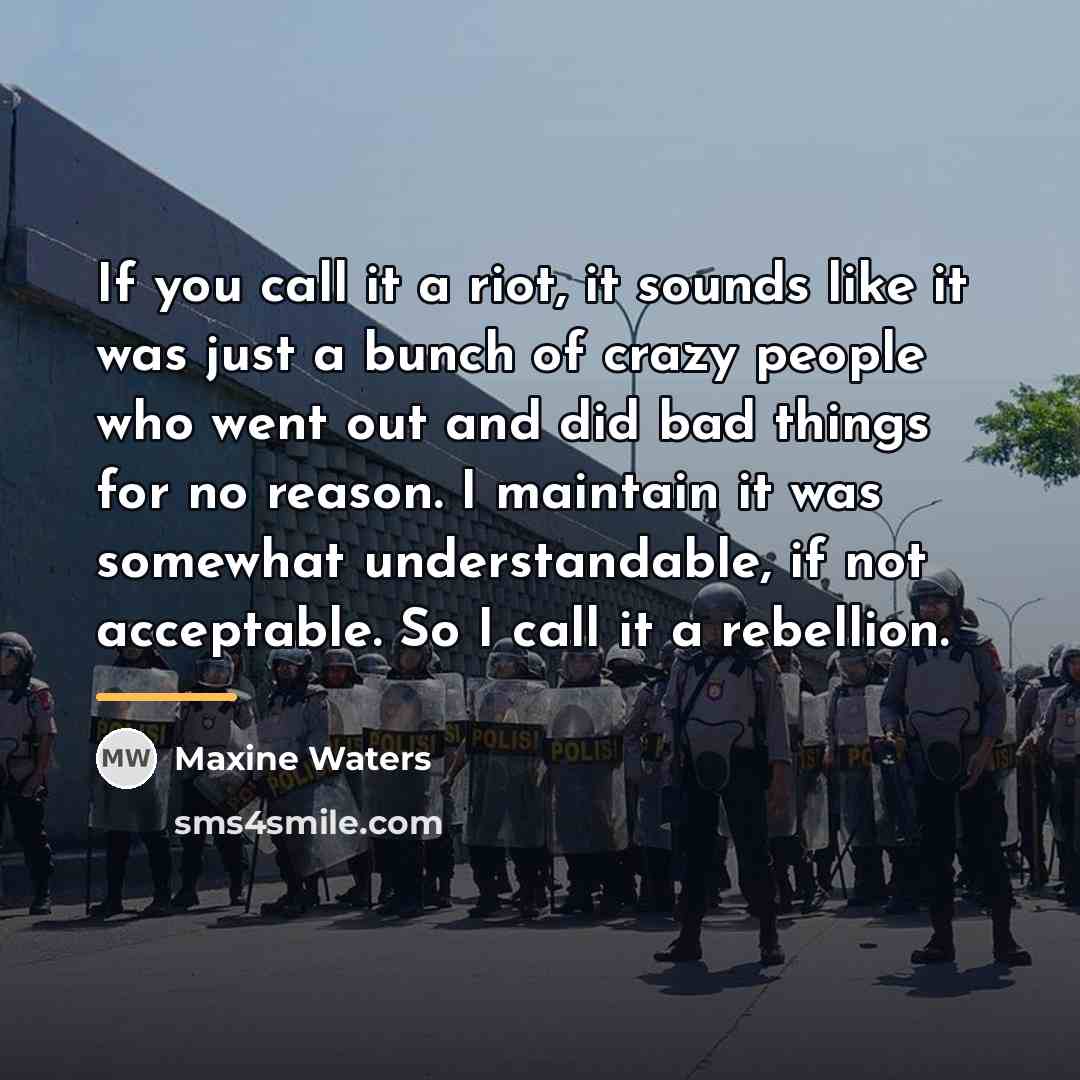 “If you call it a riot, it sounds like it…” quote by Maxine Waters