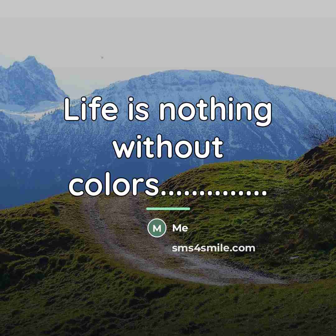 “Life is nothing without colors..............…” quote by Me