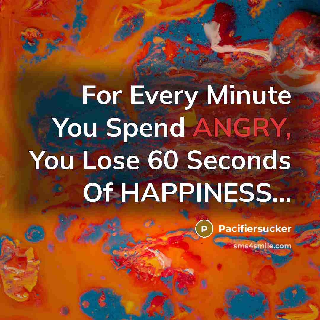 “For Every Minute You Spend ANGRY, You Lose 60 Seconds…” quote by Pacifiersucker
