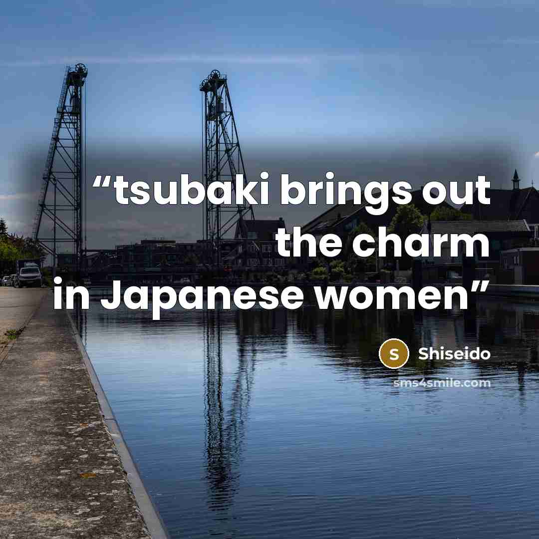 “tsubaki brings out the charm in Japanese women” quote by Shiseido