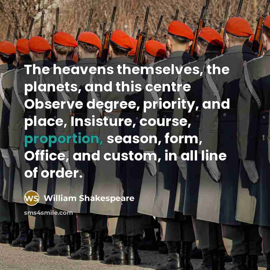 “The heavens themselves, the planets, and this centre Observe degree,…” quote by William Shakespeare