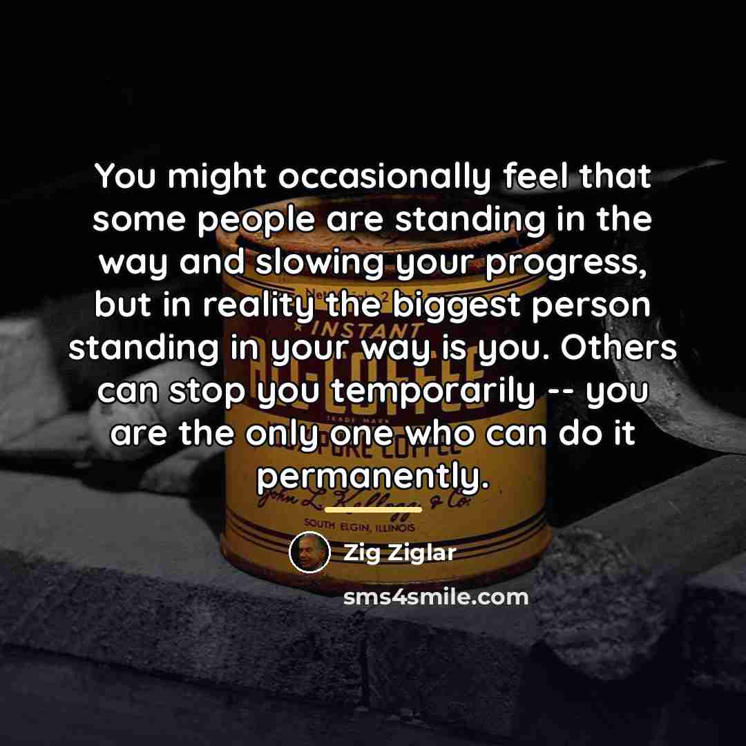 “You might occasionally feel that some people are standing in…” quote by Zig Ziglar