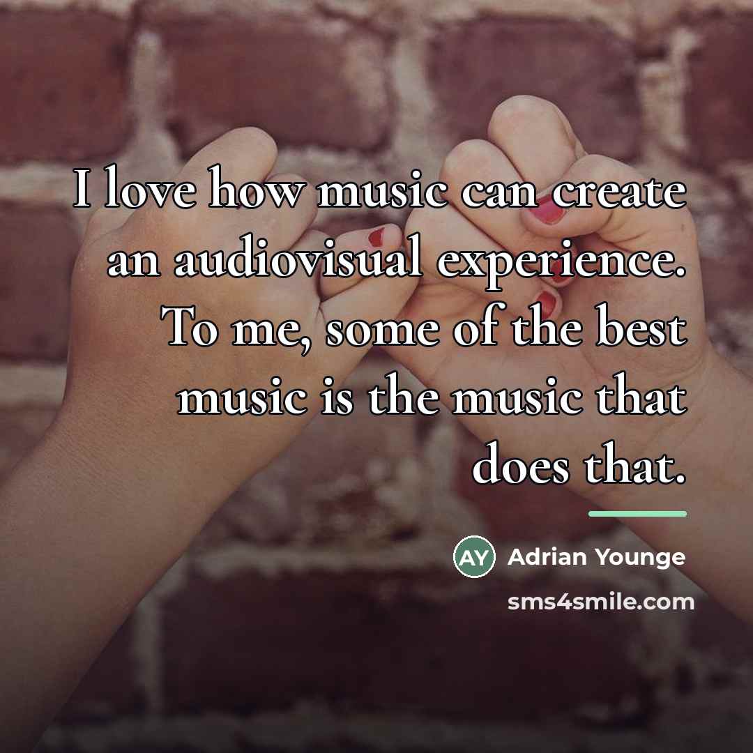 “I love how music can create an audiovisual experience. To…” quote by Adrian Younge