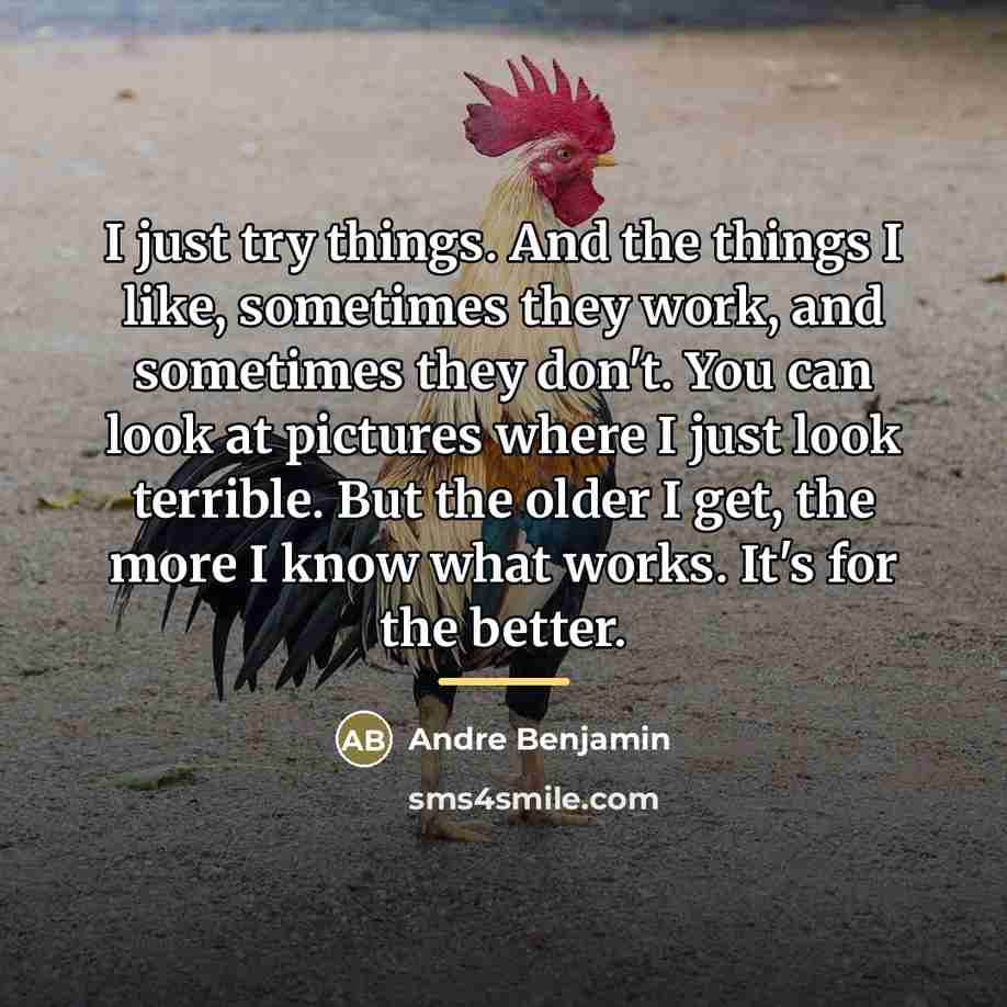 “I just try things. And the things I like, sometimes…” quote by Andre Benjamin