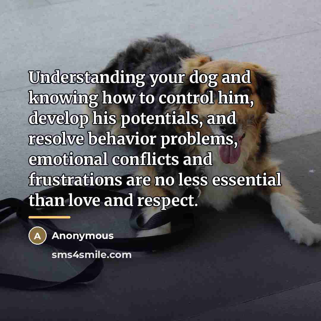 “Understanding your dog and knowing how to control him, develop…” quote by Anonymous