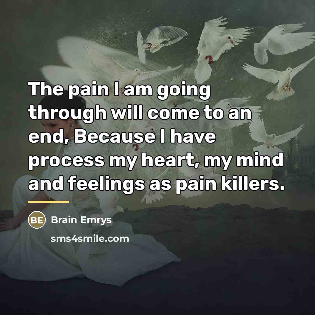 “The pain I am going through will come to an…” quote by Brain Emrys