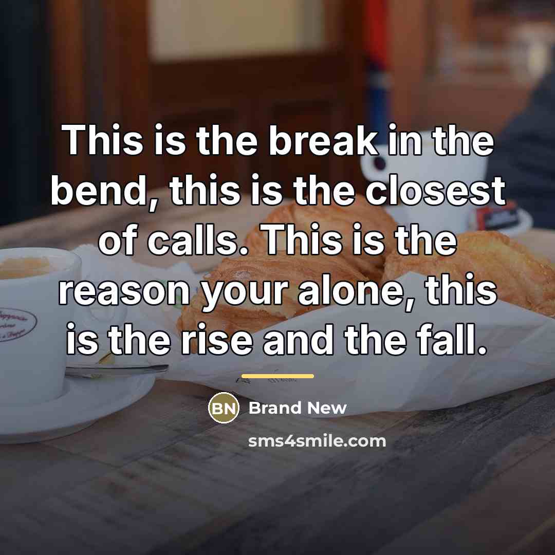 “This is the break in the bend, this is the…” quote by Brand New