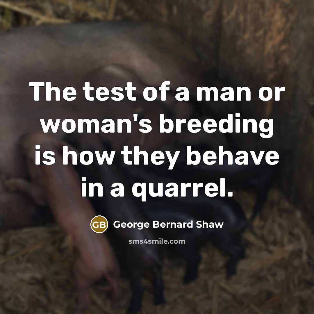 “The test of a man or woman's breeding is how…” quote by George Bernard Shaw