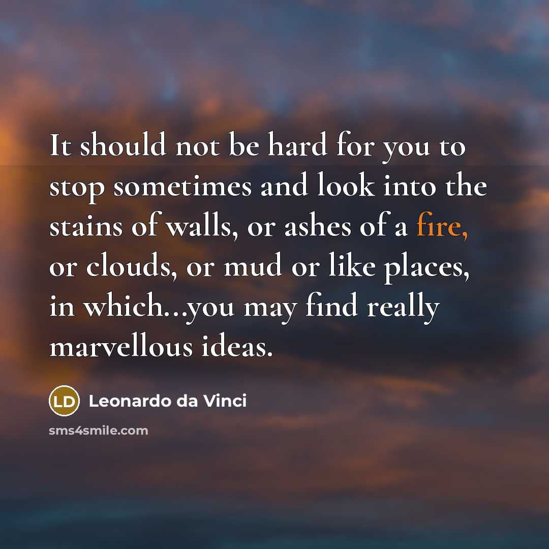 “It should not be hard for you to stop sometimes…” quote by Leonardo da Vinci