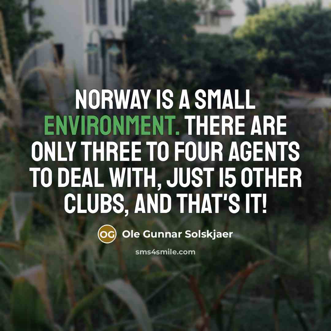 “Norway is a small environment. There are only three to…” quote by Ole Gunnar Solskjaer