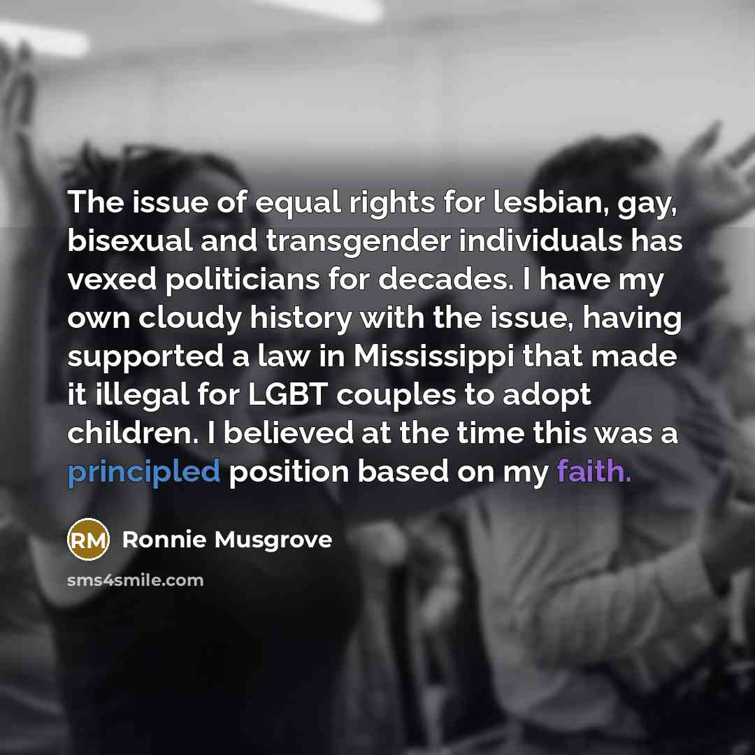 “The issue of equal rights for lesbian, gay, bisexual and…” quote by Ronnie Musgrove