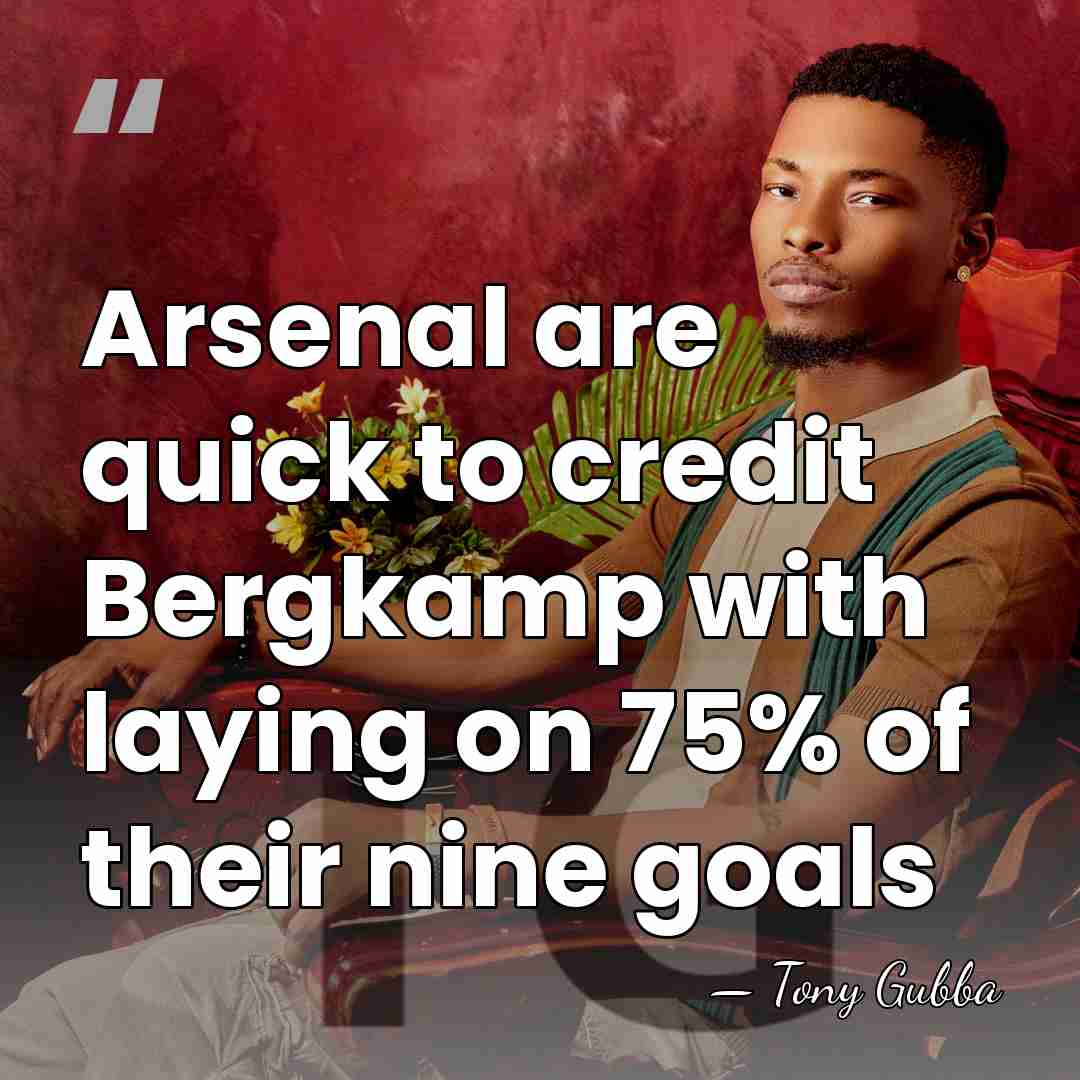 Arsenal are quick to credit Bergkamp with laying on 75% of their&hellip; - Tony Gubba