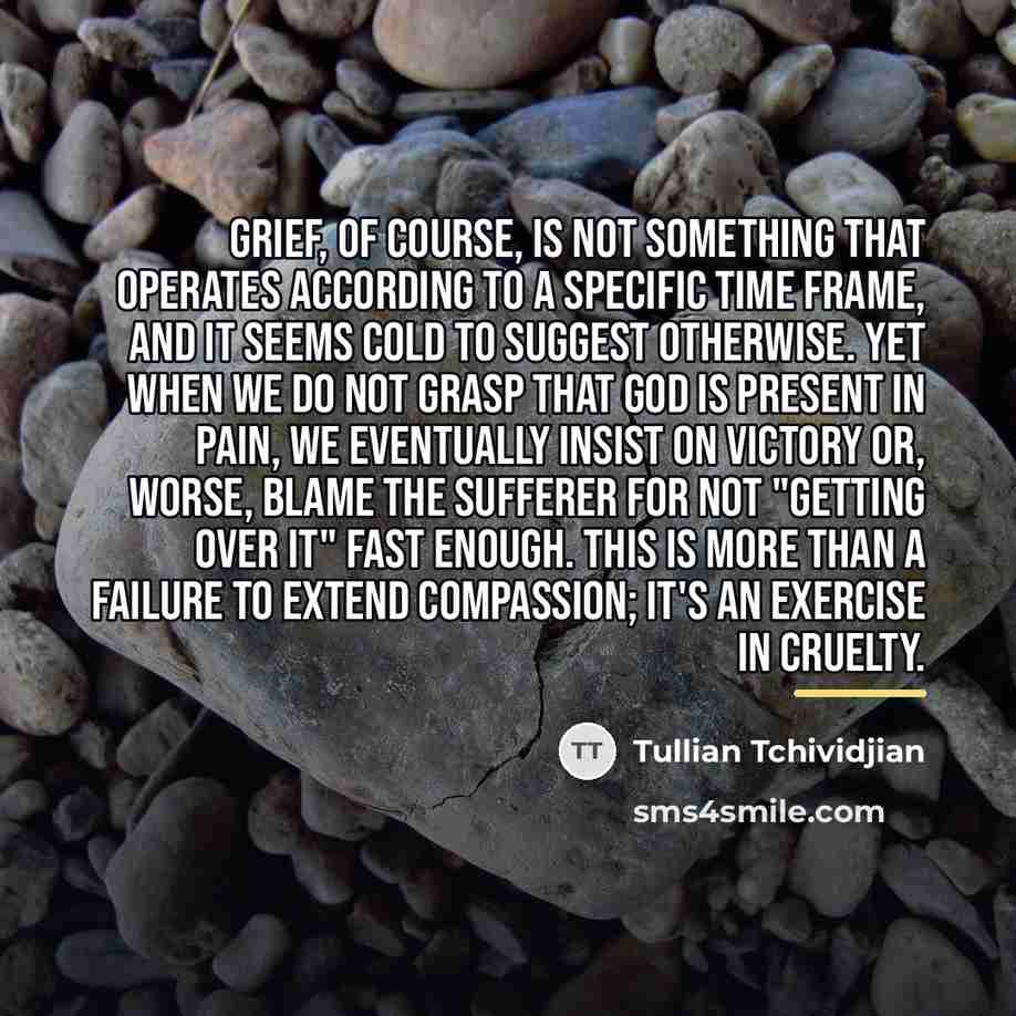“Grief, of course, is not something that operates according to…” quote by Tullian Tchividjian