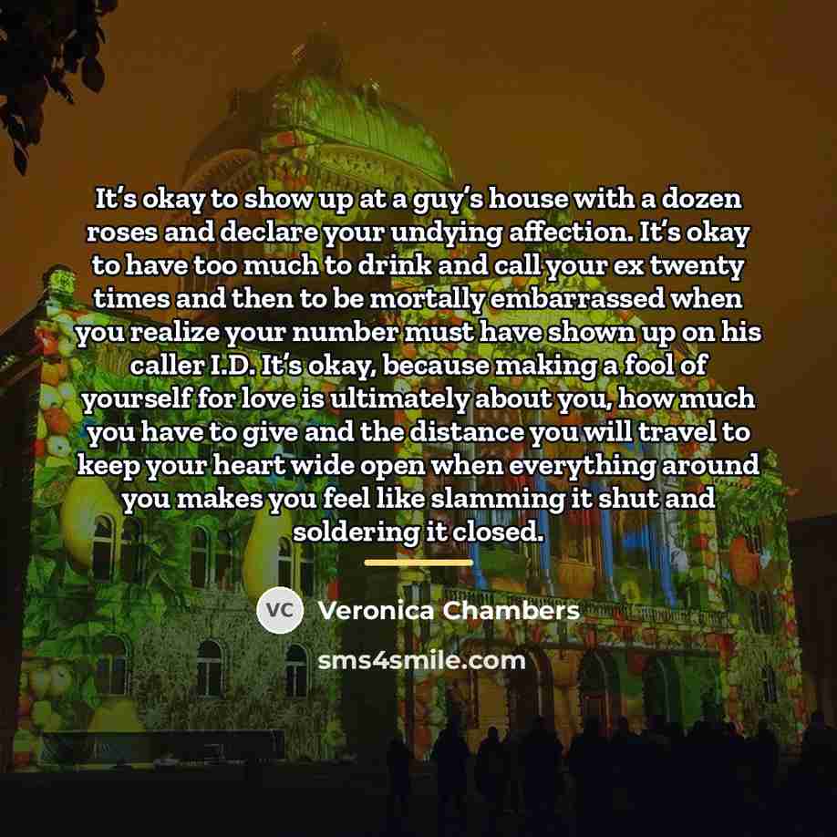 “It’s okay to show up at a guy’s house with…” quote by Veronica Chambers