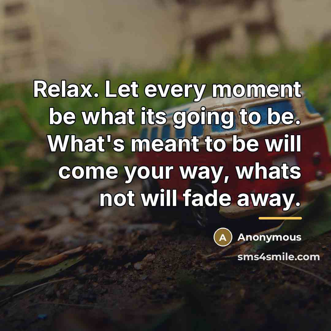 “Relax. Let every moment be what its going to be.…” quote by Anonymous