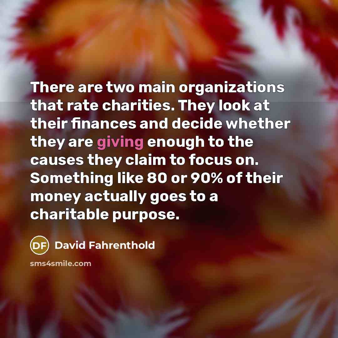 “There are two main organizations that rate charities. They look…” quote by David Fahrenthold