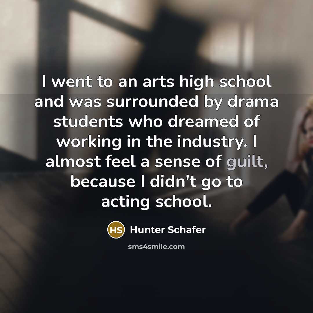 “I went to an arts high school and was surrounded…” quote by Hunter Schafer