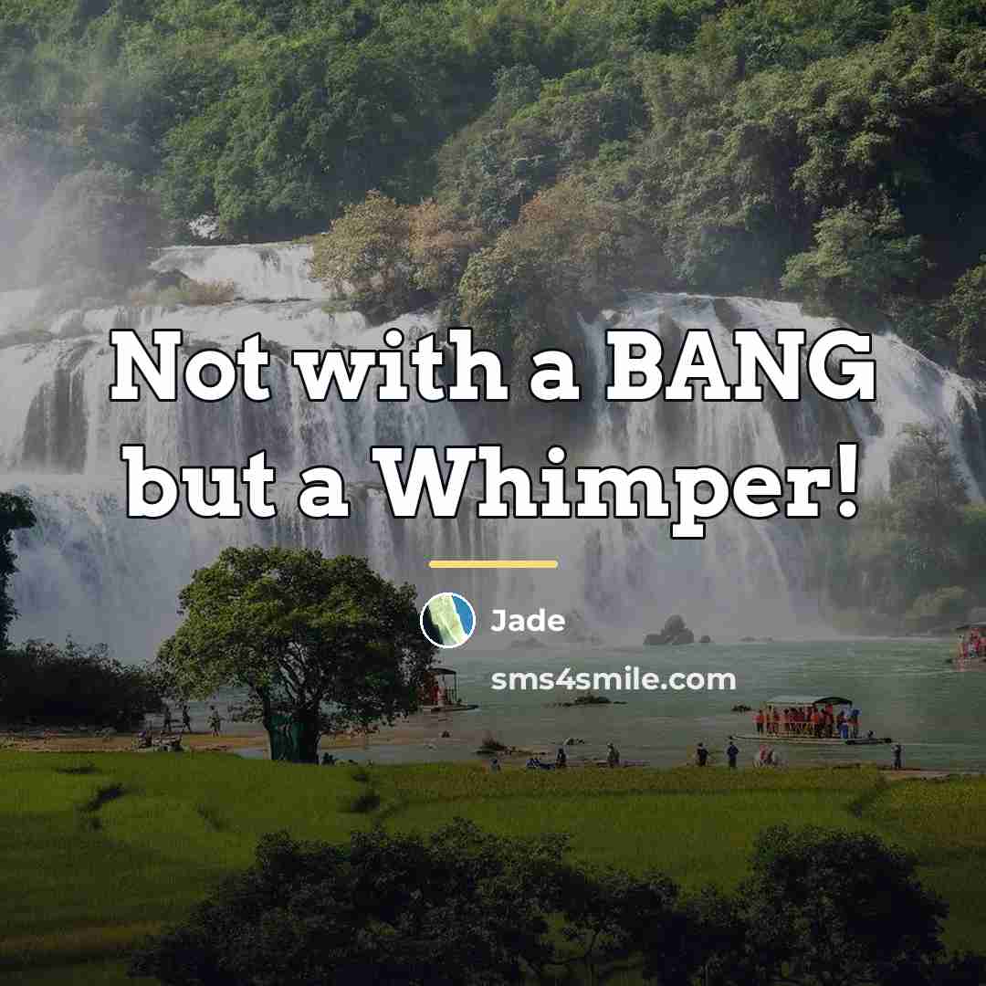 “Not with a BANG but a Whimper!…” quote by Jade