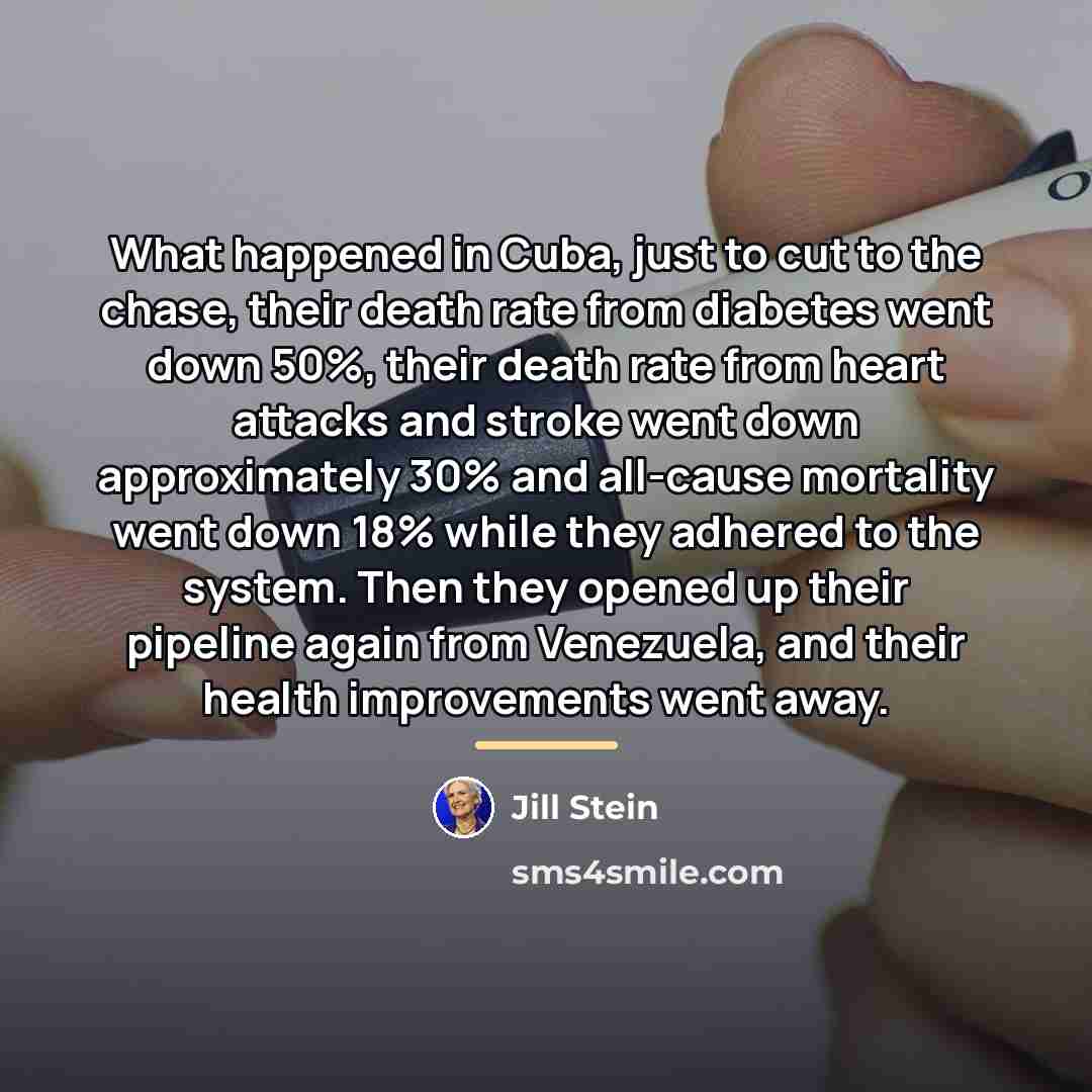 “What happened in Cuba, just to cut to the chase,…” quote by Jill Stein