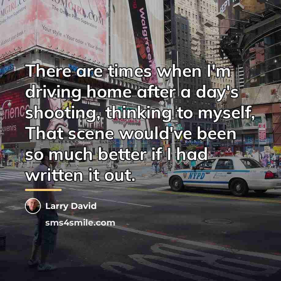 “There are times when I'm driving home after a day's…” quote by Larry David